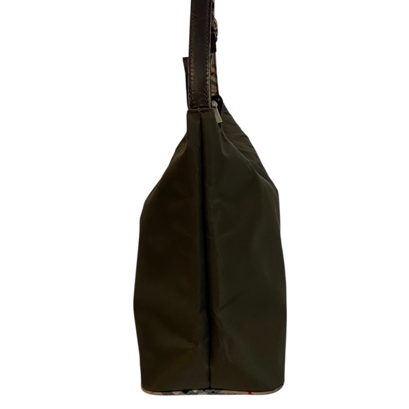 Authentic Burberry Nylon Shoulder Bag – Army Green, Nova Check, Zip Closure - Picture 7 of 16
